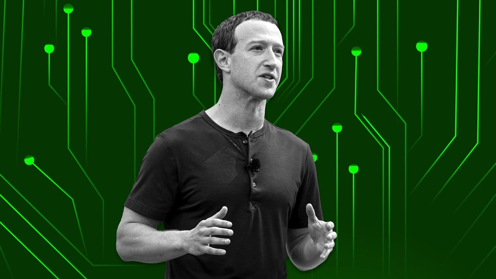 An image of Mark Zuckerberg at a recent interview about the future of meta and ai